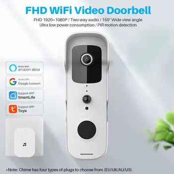 Tuya Smart Video Doorbell WiFi 1080P Video Intercom Door Bell IP Camera Two-Way Audio Works With Alexa Echo Show Google Home 2