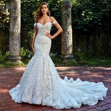 White Wedding Dress Lace 3D Flower O-neck Long Sleeve Simple Bridal Dresses Zipper Custom Made Plus Size Wedding Gown