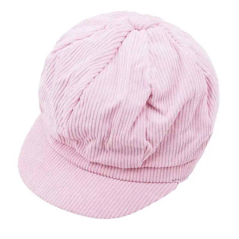 Pink Новые женские винтажные газетные кепки берет живописца зимние шапки для мужчин и женщин женские кости Леди мужской Femme классические Восьмиугольные шапочки - Цвет: Pink