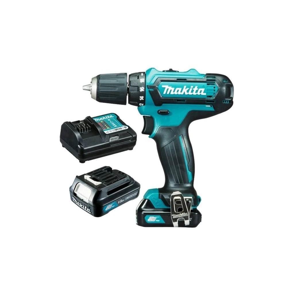Шуруповерт аккумуляторный Makita DF333DWYE (1700 об/мин быстрозажимной 2 скорости 30 Нм