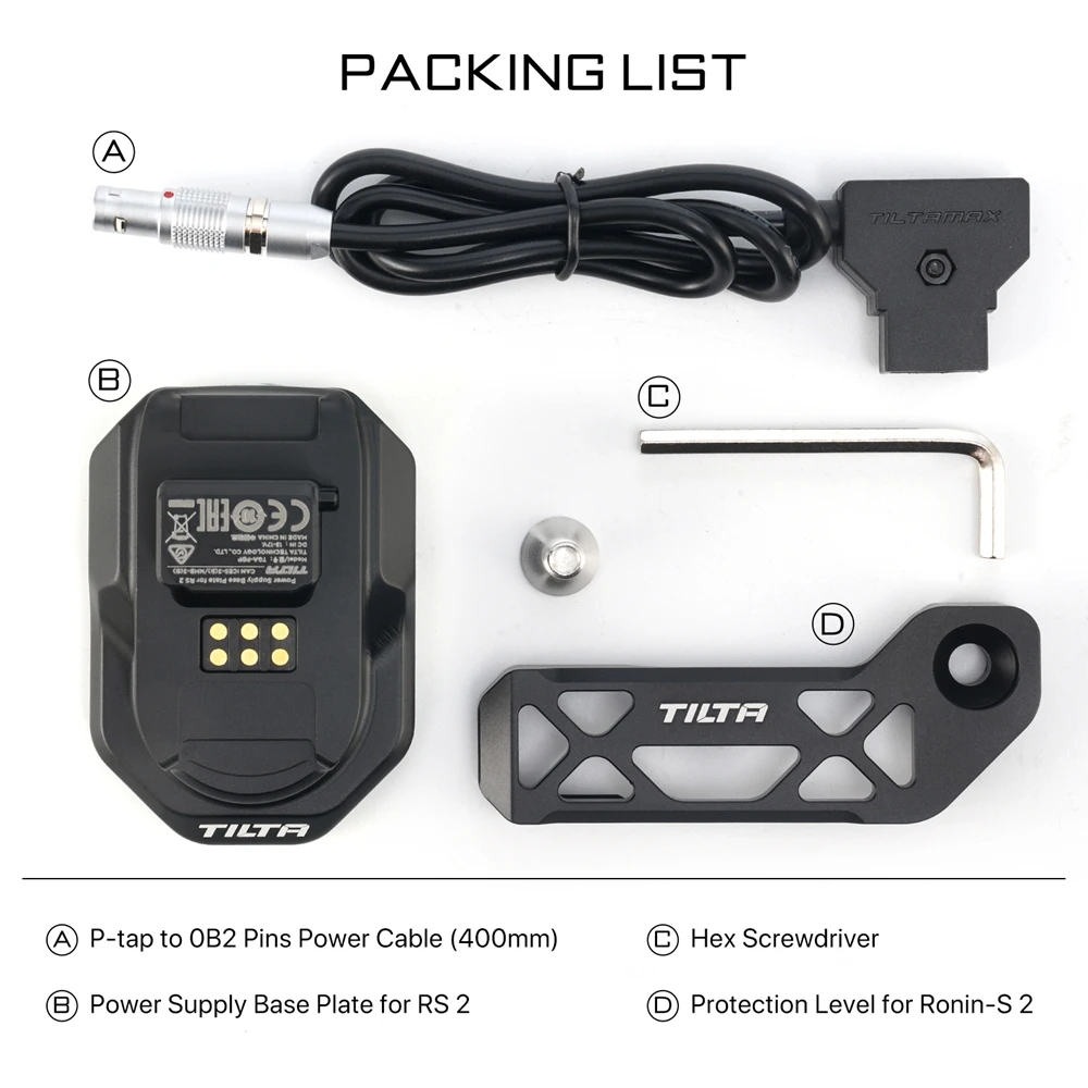 Tilta Tga-pbp Power Supply Base Plate Security para Dji Ronin Rs2 Acessórios P-tap Pinos Power Input Tga-pbp Tga-pbp2 - Image 2