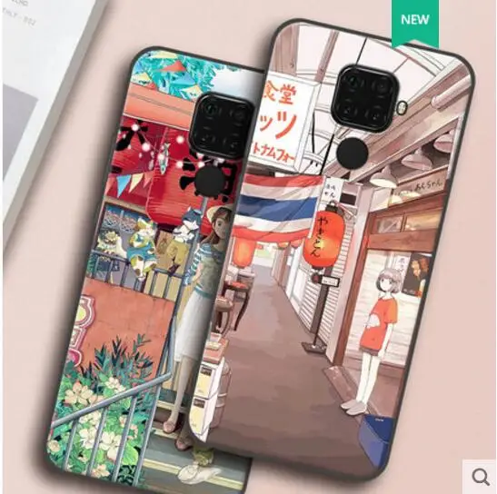 For Huawei Nova 5i Pro phone case cartoon lily girl coloured drawing all-inclusive anti-fall scrub silicone soft shell |