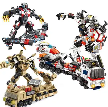 

17cm Transformation Robot Kit Toys Transformer 8 in 1 One Step Deformation Engineering Vehicle Model Fighter Toy For Boy Gift