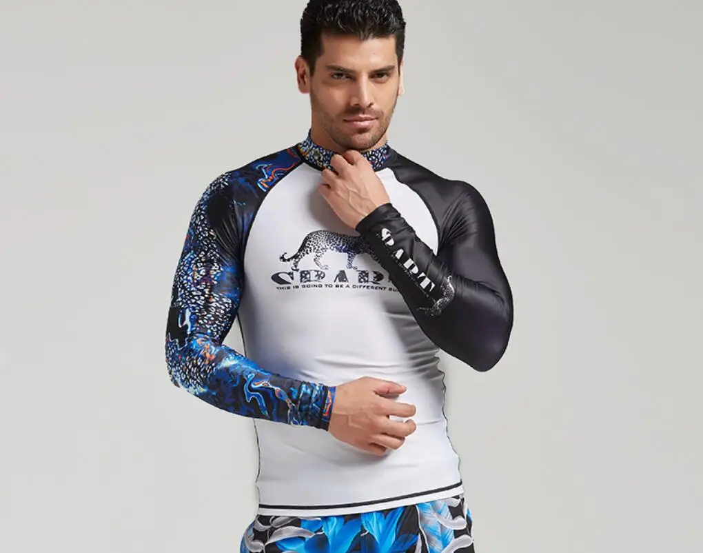 Men's UV Sun Protection Long Sleeve Top Shirts Skins Tee Compression Base Layer Dry-Fit Compression Gym Trainning Shirt 3XL