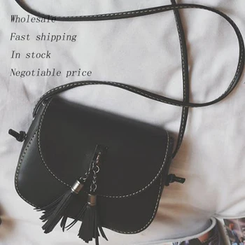 

Women Small Mini Flap Tassel Solid Pure Color Leather Handbag Shoulder Bag Crossbody Bag Fashion New