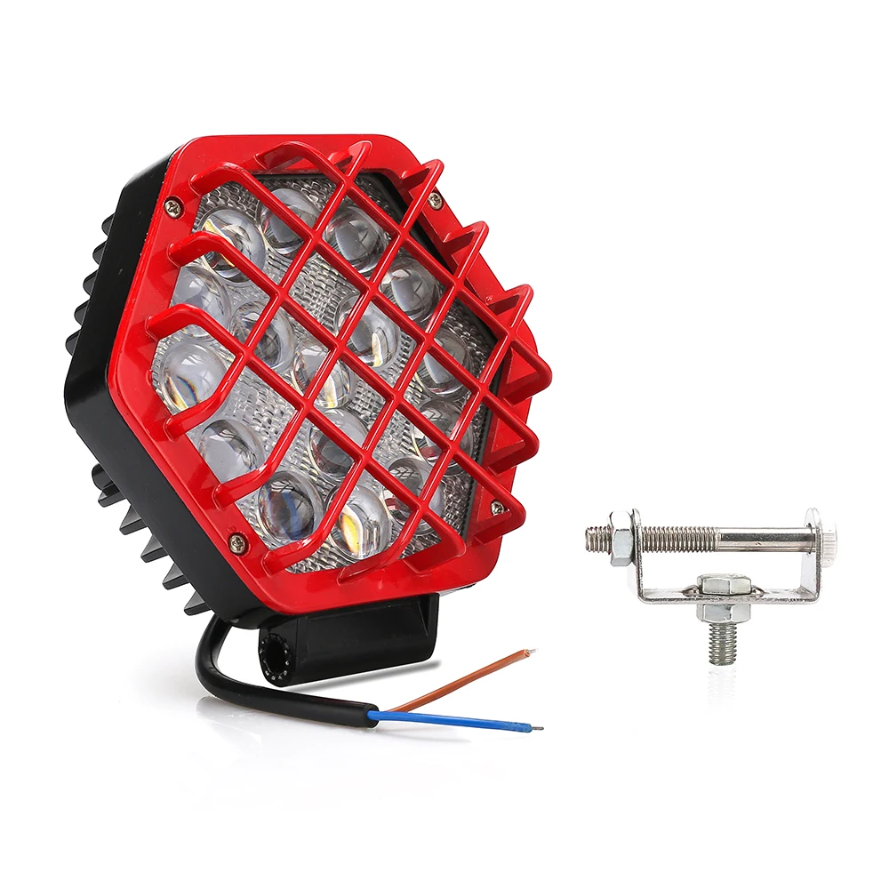 48W LED headlight work light with safety net highlights lamp beads car