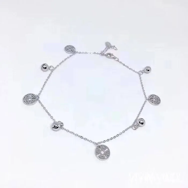 

S925 sterling silver multi-layer bracelet fashion bell jewelry women