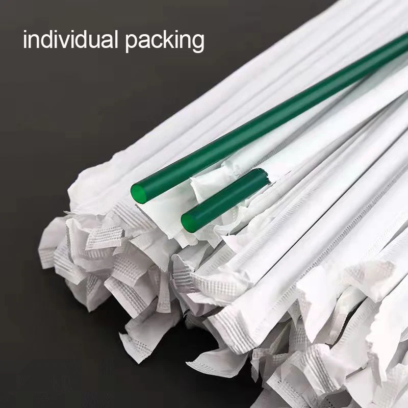 Drinking Straws Bpa Free Disposable Plastic Straws Milkshake Wide Boba Bubble Tea Long Individually Wrapped Drinkware Bar Tools