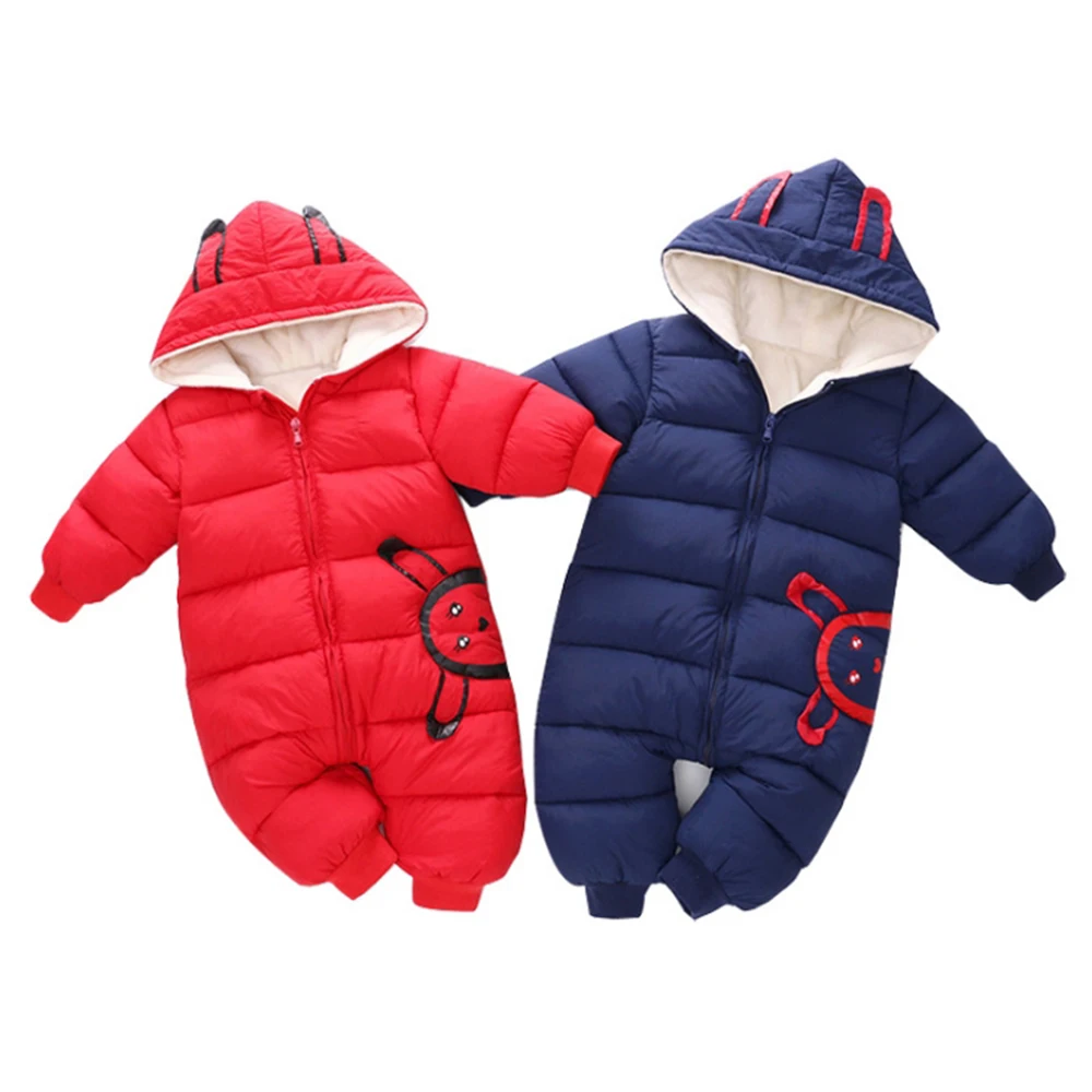 CYSINCOS/зимнее теплое хлопковое пальто для новорожденных; Толстый комбинезон с рисунком для маленьких мальчиков и девочек; Модный комбинезон с капюшоном для младенцев