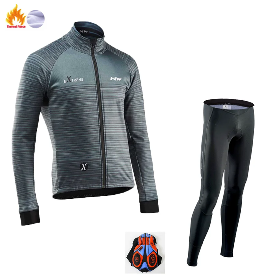 Winter Jersey Suit Велокофты Pro Team NW зимняя флисовая одежда для велоспорта MTB велокомбинезоны комплект Ropa Ciclismo триатлон - Цвет: Winter Jersey Suit