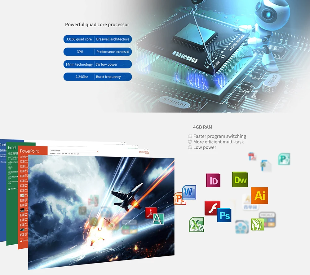 Teclast X22 Air все в одном ПК настольный 21 5 Дюймов DOS Intel Celeron J3160 четырехъядерный 1 6 ГГц 4