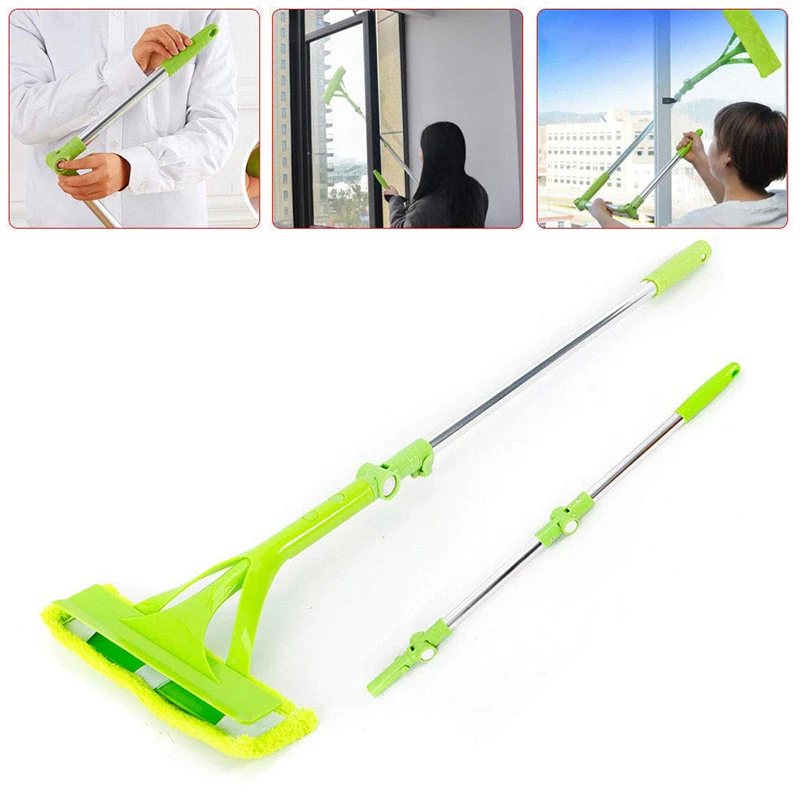 

Safety Telescopic Rod Double-sided Window Cleaning Brush Foldable Extendable Handle Multi-Angle Rotation Magnetic Window Cleaner