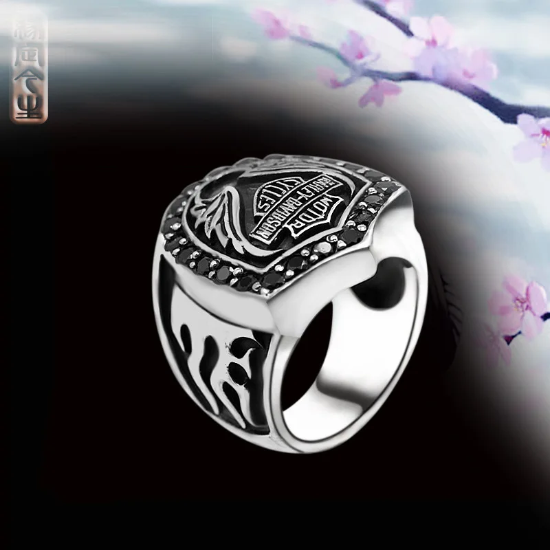 

2019 Rushed New Anel Feminino Character Product 925 Sterling Jewelry Handmade Craft Thai Thailand Personality Man Shield Ring