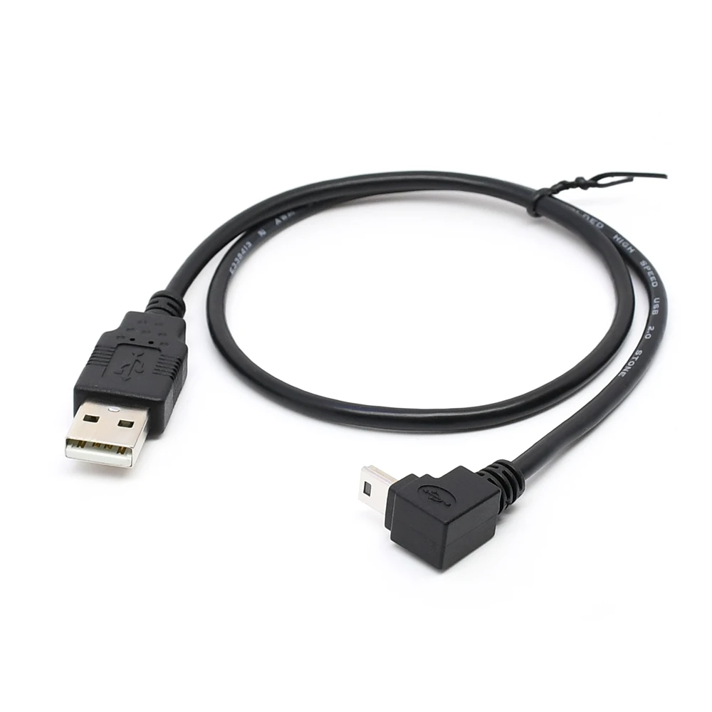 50 см мини-usb кабель для передачи данных 90 градусов угловой мини-b штекер USB2.0 Мужской кабель для передачи данных и зарядки - Цвет: Down angle