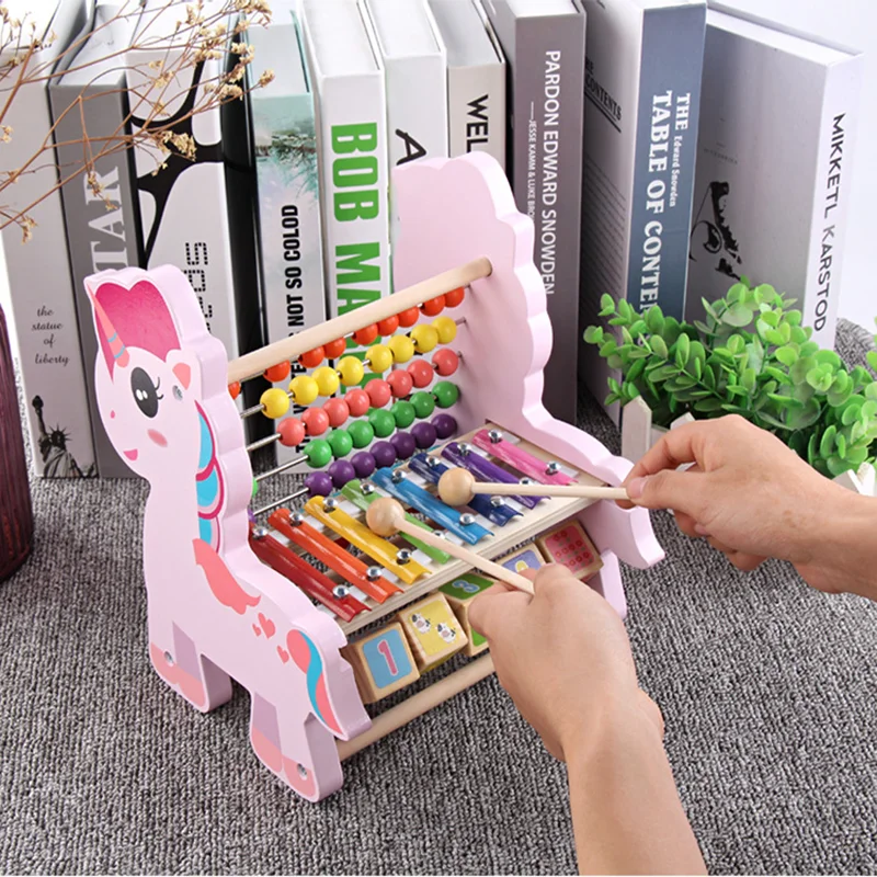 

Wooden toy multi-function octave knocking piano calculation frame children's educational beaded early education toy for children