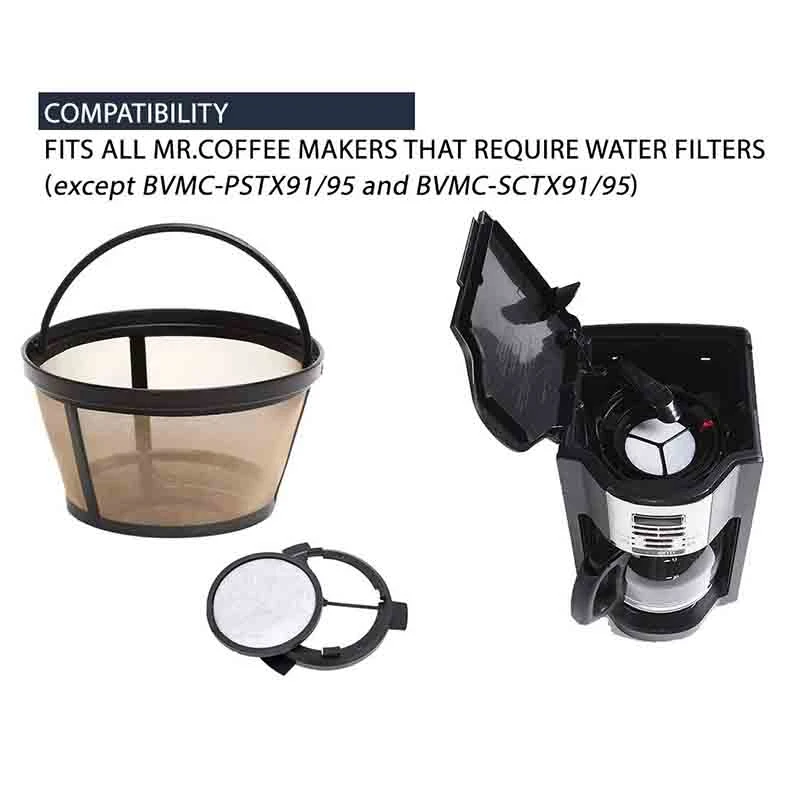 Сменный угольный фильтр для воды диски для Mr. coffee Machines [12 шт.]+ многоразовая Корзина Фильтр для кофе подходит Mr. coffee