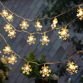 

LED Snowflake String Lights Snow Fairy Garland Decoration for Christmas Tree Decor New Year Room Valentine's Day Bbattery Power