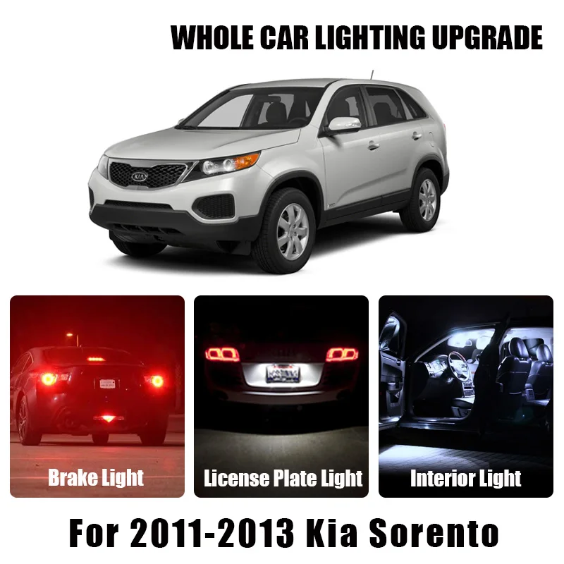 White Red Amber Car LED Bulbs Brake Parking Reverse Light For 2011 2013 Kia Sorento Turn Signal