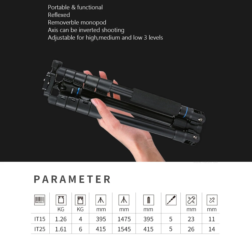 BENRO IT25 Портативный штатив для камеры стойки складной Removerble Штатив путешествий с