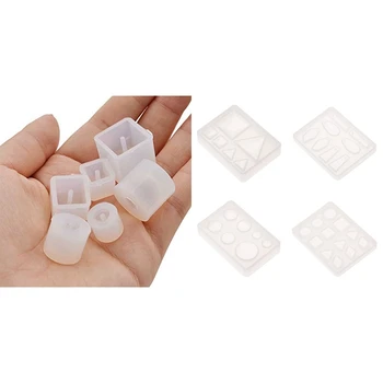 

10Pcs Silicone Mould Casting Resin for Jewelry Pendant Bangle Bracelet Making Mold Round Square & Triple-cornered