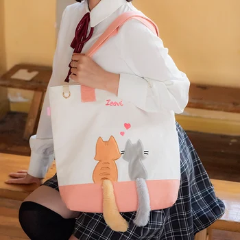 

Candice guo plush toy stuffed doll cartoon animal cat kitty creative kitten cloth hand bag storage package girl handbag gift 1pc