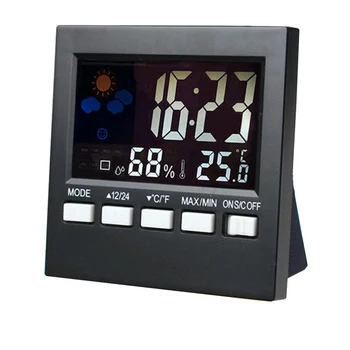 

LED Digital Alarm Clock Calendar Thermometer Weather Station Color Screen Household Thermometer Hygrometer