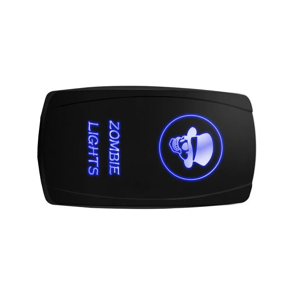 

12-24V Car ZOMBIE LIGHTS 12V 20A Toggle Rocker Switch Blue LED Light 5Pin ON OFF