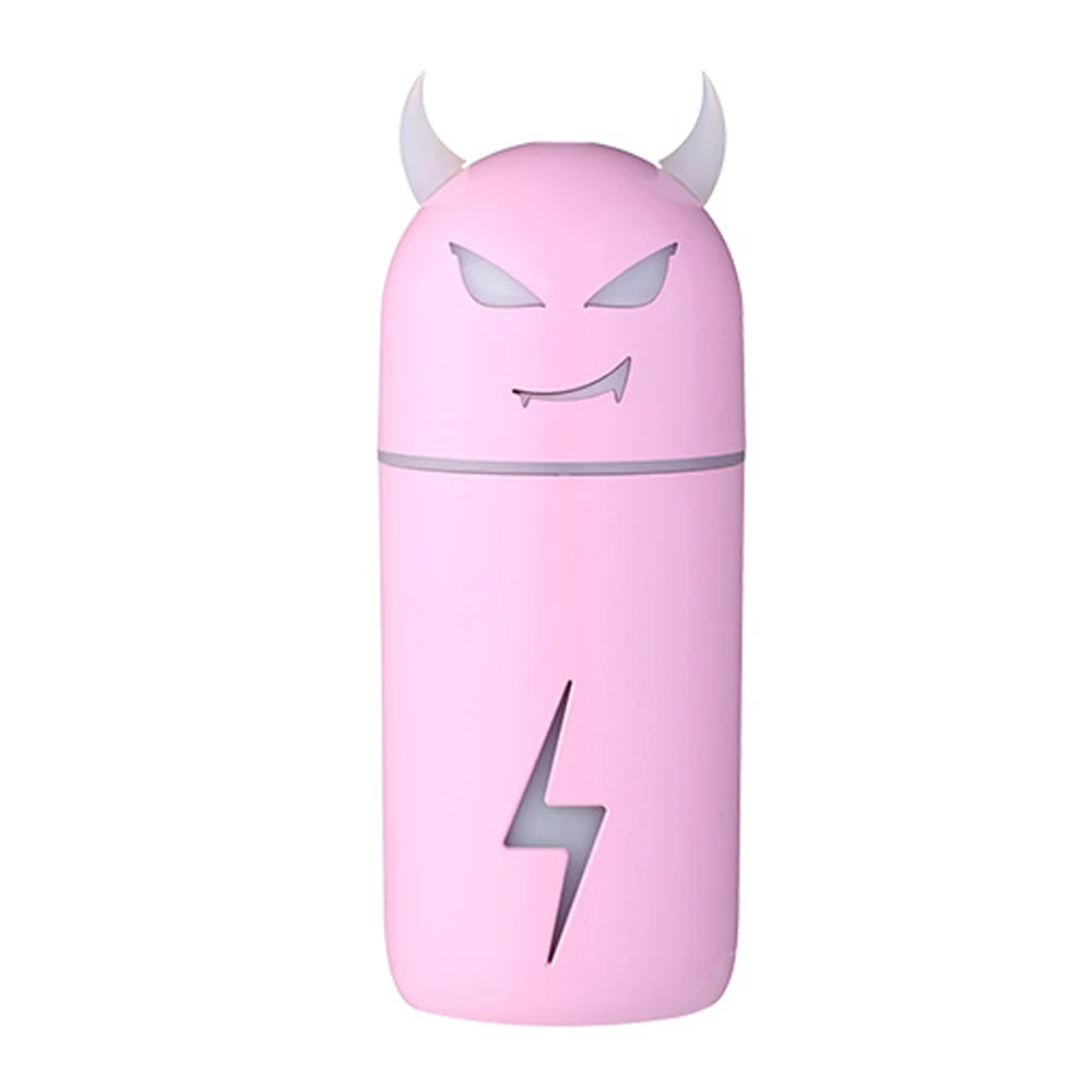 Pink USB увлажнитель, арома-диффузор, распылитель, USB Ароматерапия, портативный, универсальный, в форме дьявола, светодиодный, 3 цвета, респиратор, распылитель - Цвет: Pink