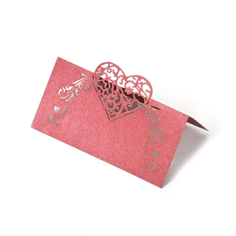  50pcs Table Place Cards Hollow Out Wedding Invitation Cards Card Table Name Message Greeting Card W - 4.0006E+12