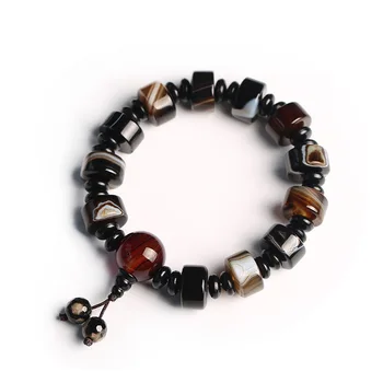 

Men's Bracelet Bangles Tibetan Abacus Bead Agate Bracelet Natural Silk Agate Bracelet Gift for Women's Fine Jade Jewelry