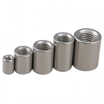 

304-A2 stainless steel M8 to M16 round rod stud connector extended connection nut full thread stud round connection nut