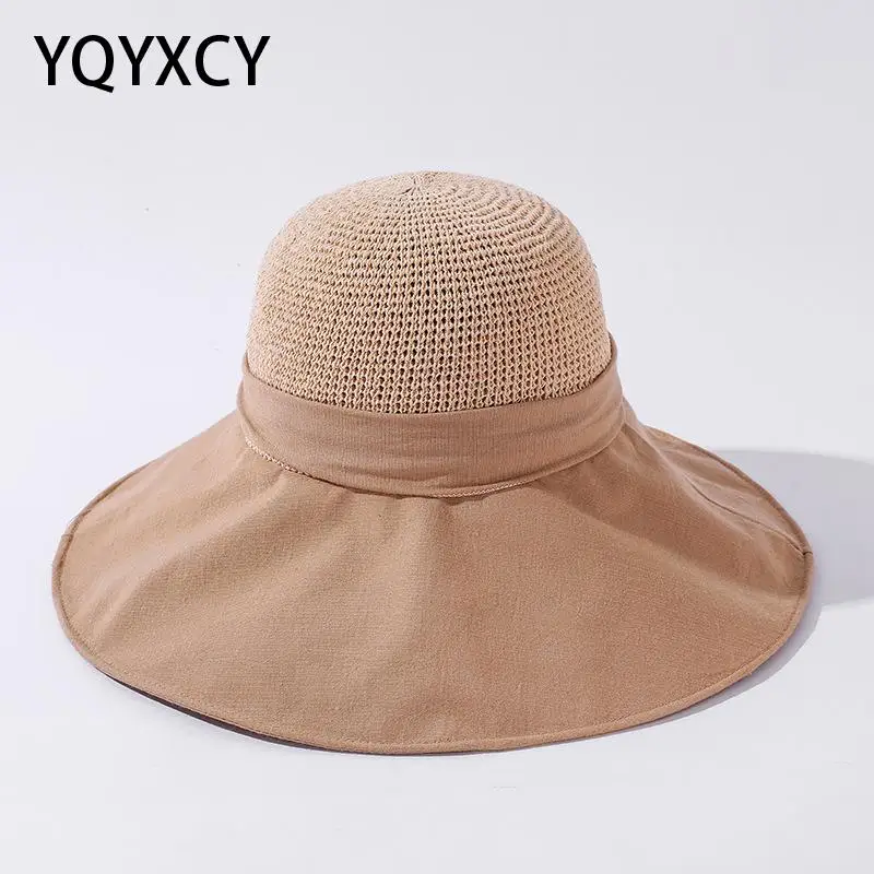 Летние шапки YQYXCY для женщин вязаные солнцезащитные пляжные женские улицы Кепка с