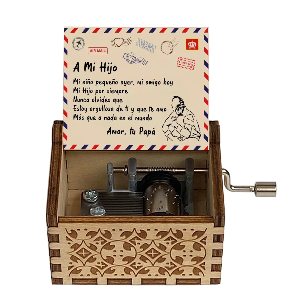 Wooden Music Box Friends Daughter Son Halloween Christmas Gift Home Decoration Music Box