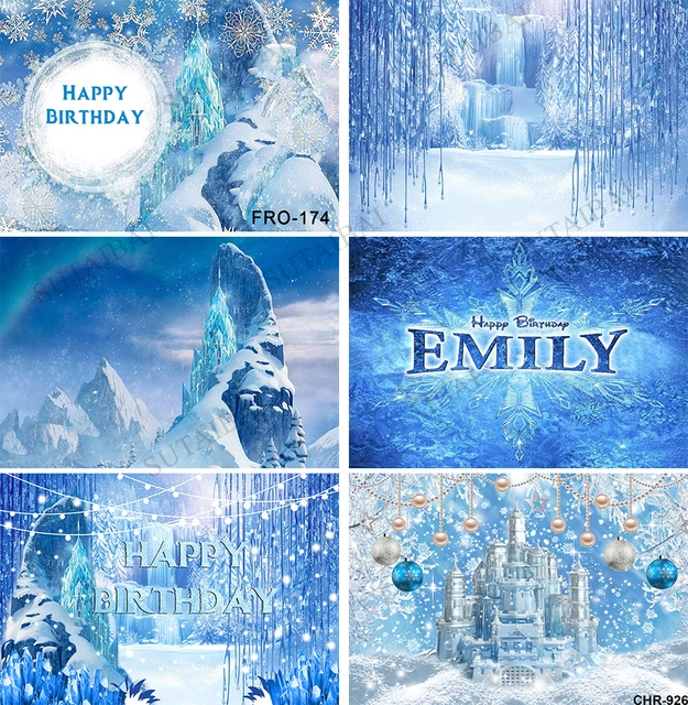 Winter Snowflake Frozen Castle Theme Backdrop Snowqueen Girl Birthday Party  Cake Table Decoration Photography Background Banner - Backgrounds -  AliExpress