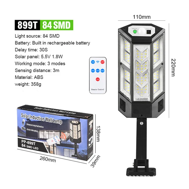 Solar Sensor Wall Lamp 3 Modes Bright LED New Outdoor Garden Lighting Street Lamps Waterproof Sunlight  With Remote Control Rose