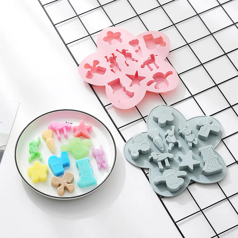 10 Cells Cartoon Lamb Farm Chocolate Mold High Quality Silicone Cake Mould Candy&ampPastry&ampJelly Bakeware Kitchen Tools |