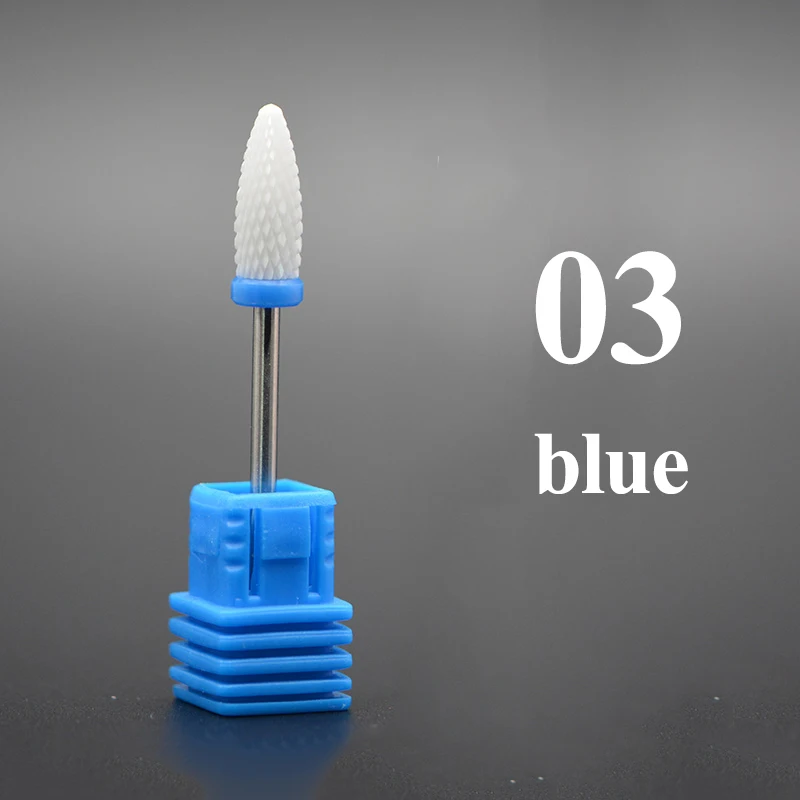 Nail Cone Tip Ceramic Drill Bits Electric Cuticle Clean Rotary For Manicure Pedicure Grinding Head Sander Tool 1Pcs