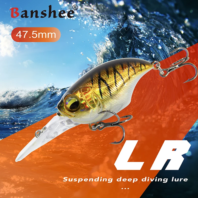 Banshee 11g 47mm Black Minnow Wobblers Pike Fishing Lure Artificial Bait  Hard Swimbait Crankbait Fsihing Tackle bait Long Tongue