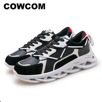 

COWCOM 2020 Summer Hollow Thick Bottom Lace-up Men's Shoes Fashion Breathable Comfortable Non-slip Casual Sports Men's Shoes LZZ