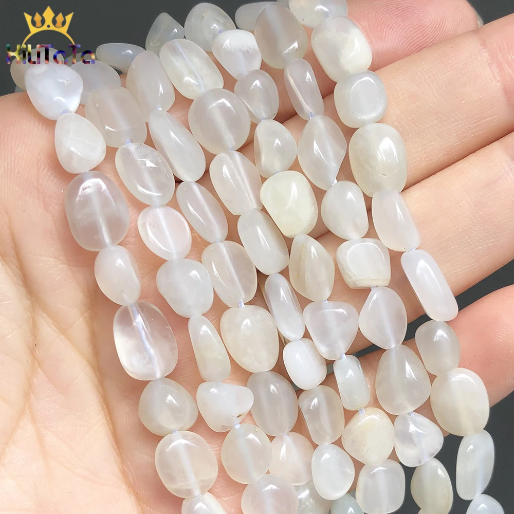 5-8mm Natural Gem Stone Irregular White Moonstone Loose Spacer Beads For Jewelry Making DIY Bracelet Accessories 15Inches