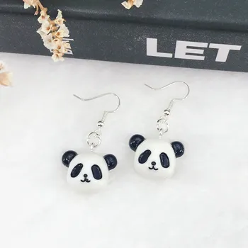 

1pair Cute Panda Drop Earrings flaback Resin Multicolor Animal Earrings for Children Gift and Woman Jewelry