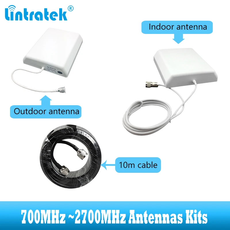 700~2700MHz 2G 3G 4G Antenna kit for GSM LTE WCDMA Cellular signal booster amplifier antenna 10m cable cellphone repeater | Мобильные