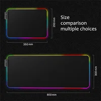 Black and White Background Rgb Gaming Mouse Pad LED Laptop White Pad Gamer Computer Keyboard Carpet Gaming Accessories Desk Mat - Image 4