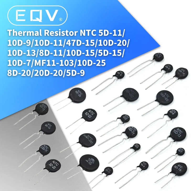 Терморезистор NTC 5D-11 10D-9 10D-11 47D-15 10D-20 10D-13 8D-11 10D-15 5D-15 10D-7 MF11-103 10D-25 8D-20 20D-20 5D-9, 10 шт.