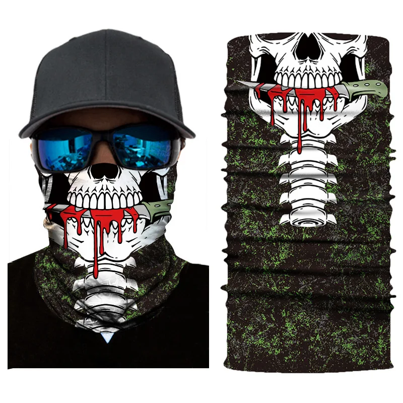 Men Digital print seamless Magic headband Towel Clown bandana Skull riding gear quick-dry sun bib male scarf mens infinity scarf