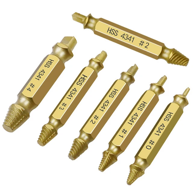6pcs Damaged Screw Extractor Drill Bit Set Easily Take Out Broken Screw Bolt Remover Stripped Screws Extractor Demolition Tools 1