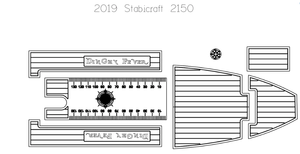 2019 Stabicraft 2150 Boat EVA Faux Teak Decking Pad 1/4