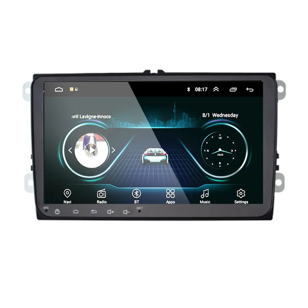 " 2din Android 8,1 GO автомобильное радио gps navig для Volkswagen Skoda Octavia Golf 5 6 touran passat B6 Jetta polo tiguan стерео wifi - Цвет: Белый