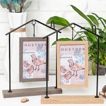 

2 Colors Wooden Pictures Hanging Type Frames in offices Vintage Photo Frame Creative Home Decor Gift