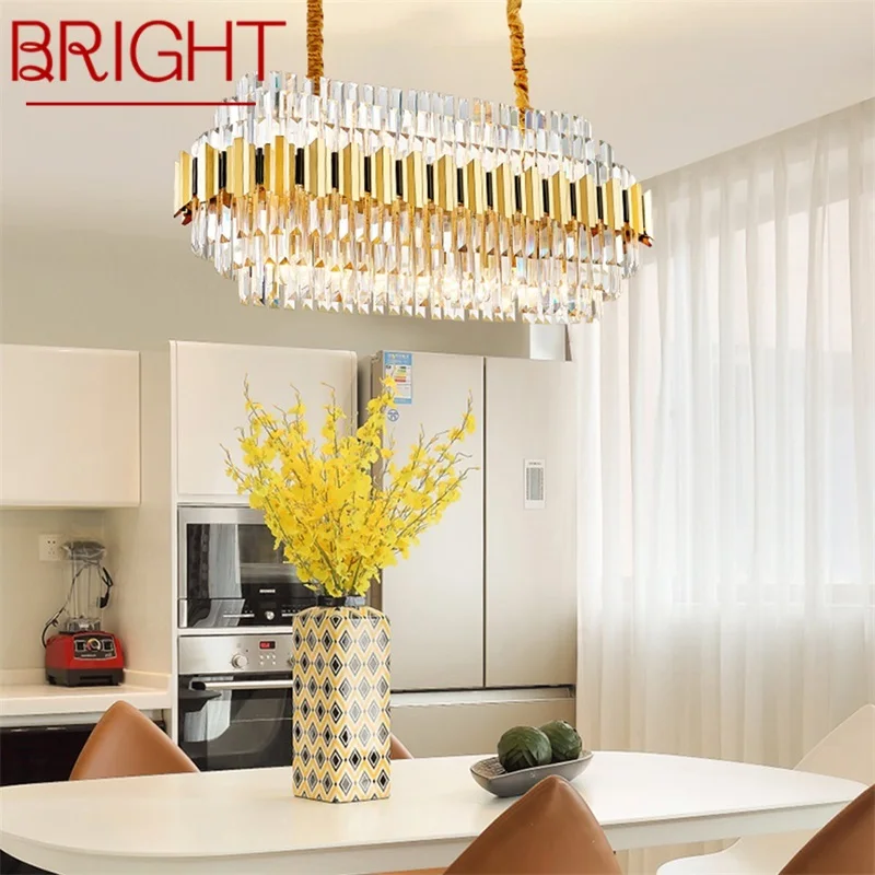 

BRIGHT Pendant Light Postmodern Gold Luxury Crystal LED Lamp Chandelier for Home Dining Living Room